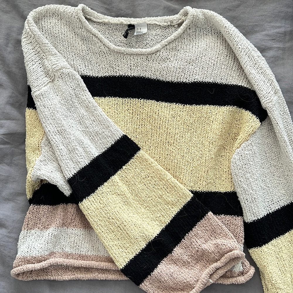 H&M striped color block sweater